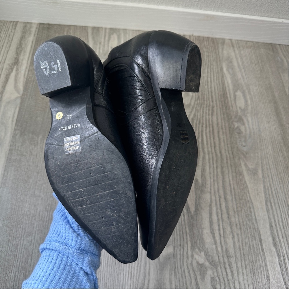 Emanuele Crasto Black Leather Western Ankle Boots 40 9 - Picture 11 of 14